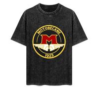 Mootaa Men's Women's Washed Vintage T Shirt Motobecane Motobecane Motorcycle Biker Unisex Antique Wash T-Shirts Black L