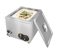 MOOTACO Bain Marie électrique, Table à Vapeur en Acier Inoxydable avec contrôle de température,1x1/2 GN casseroles avec couvercles et Robinet,600W, pour la Maison et Les Restaurants