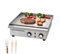 MOOTACO Plancha électrique commerciale en acier inoxydable, 36cm, avec contrôle de température réglable,minuterie,barbecue