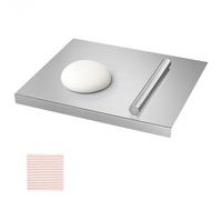 MOOTACO Planche à découper en acier inoxydable, 40 x 30 cm avec plaque fixe, adaptée pour la viande, les fruits, les légumes, le pain et la cuisson de grandes planches à découper