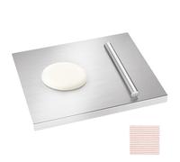 MOOTACO Planche à découper en acier inoxydable, 80 x 50 cm avec plaque fixe, adaptée pour la viande, les fruits, les légumes, le pain et la cuisson de grandes planches à découper