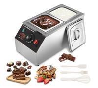 MOOTACO Tempéreuse À Chocolat,2x1/6 GN Electrique Réchauffeur de Liquide Acier Inoxydable Capacité Chauffe-liquide Commercial de Chauffage de Chocolat,pour La Maison et Les Restaurants Utilisation