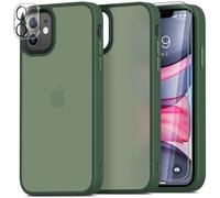 Mootobo Coque iphone 11 avec 2 Verre Trempé et 1 Caméra Protecteur, Antichoc Antirayures Bumper iphone 11 Coque, Etui Translucide Mat Arrière Housse Fine Antichoc Case 6.1", Vert foncé