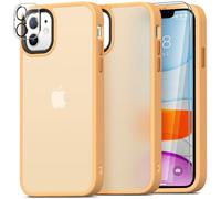 Mootobo Coque iphone 11 avec 2 Verre Trempé et 1 Caméra Protecteur, Antichoc Antirayures Bumper iphone 11 Coque, Etui Translucide Mat Arrière Housse Fine Antichoc Case 6.1", Jaune