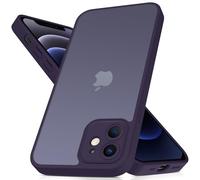 Mootobo Coque iphone 12 6,1 Pouces Protection Antichoc Militaire, Dos Mat Anti-Traces de Doigts, Protection renforcée de l'appareil Photo,Violet foncé