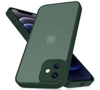 Mootobo Coque iphone 12 6,1 Pouces Protection Antichoc Militaire, Dos Mat Anti-Traces de Doigts, Protection renforcée de l'appareil Photo,Vert Foncé