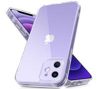 Mootobo Coque iphone 12 6,1 Pouces Protection Antichoc Militaire, Dos Mat Anti-Traces de Doigts, Protection renforcée de l'appareil Photo,Transparent
