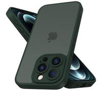 Mootobo Coque iphone 12 Pro 6,1 Pouces Protection Antichoc Militaire, Dos Mat Anti-Traces de Doigts, Protection renforcée de l'appareil Photo,Vert foncé