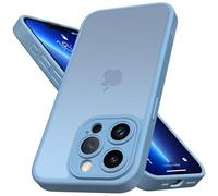 Mootobo Coque iPhone 13 Pro avec Objectif d'appareil Photo, Protection intégrale de qualité Militaire de 3 m, Protection Contre Les Chutes de Doigts avec Dos Mat Anti-Traces de Doigts(Bleu)