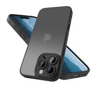Mootobo Coque iphone 16 Pro(6,3 Pouces), Protection Antichoc Militaire, Dos Mat Anti-Traces de Doigts, Protection renforcée de l'appareil Photo (Noir)