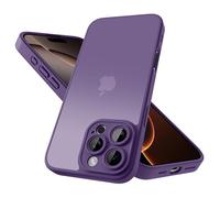 Mootobo Coque iphone 16 Pro Max (6,7 Pouces), Protection Antichoc Militaire, Dos Mat Anti-Traces de Doigts, Protection renforcée de l'appareil Photo (Violet foncé)