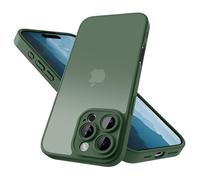 Mootobo Coque iphone 16Pro(6,3 Pouces), Protection Antichoc Militaire, Dos Mat Anti-Traces de Doigts, Protection renforcée de l'appareil Photo (Vert foncé)