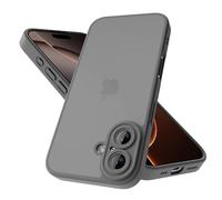 Mootobo Coque Mate pour iPhone 16 (6,1 Pouces), Protection Antichoc Militaire, Dos Mat Anti-Traces de Doigts, Protection renforcée de l'appareil Photo (Gris)