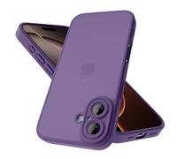 Mootobo Coque Mate pour iPhone 16 (6,1 Pouces), Protection Antichoc Militaire, Dos Mat Anti-Traces de Doigts, Protection renforcée de l'appareil Photo (Violet foncé)