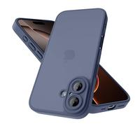Mootobo Coque Mate pour iPhone 16 (6,1 Pouces), Protection Antichoc Militaire, Dos Mat Anti-Traces de Doigts, Protection renforcée de l'appareil Photo (Bleu foncé)