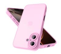 Mootobo Coque Mate pour iPhone 16 (6,1 Pouces), Protection Antichoc Militaire, Dos Mat Anti-Traces de Doigts, Protection renforcée de l'appareil Photo (Rose)