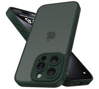 Mootobo Coque pour iPhone 15 Pro avec Objectif d'appareil Photo, Protection Anti-Chute de qualité Militaire de 3 m, Dos Mat Anti-Traces de Doigts, 6,1 Pouces - Vert foncé