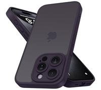 Mootobo Coque pour iPhone 15 Pro Max avec Objectif d'appareil Photo, Protection Anti-Chute de qualité Militaire de 3 m, Dos Mat Anti-Traces de Doigts, 6,7 Pouces - Violet foncé