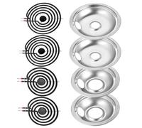 MOOTVGOO W10278125 W10196405 W10196406 Réchaud électrique chromé MP22YA Ensemble d'éléments de rechange pour cuisinière Whirlpool Kenmore Amana