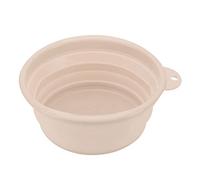 MOOUK Bassine à vaisselle pliable - Rond - Seau pliable à usage multiple - Pour extérieur, voyage, camping, randonnée, caravane - Taille S - Beige