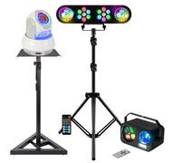 Mooving Light & Sound - Pack pied Lumière Mooving Light DJ 2 PARS 2 Astro - Pied Support SST02 - Lyre Ibiza Light Spot 30W - Effet 3-en-1 Gobo Strobe Astro