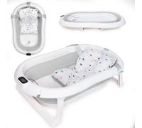 moovkee . Baignoire bébé pliable avec thermomètre et coussin de bain - Baignoire bébé pliable 80 cm - Baignoire bébé insert - Baignoire bébé nouveau-né Set de bain bébé nouveau-né - Baby Bathtub - Bab