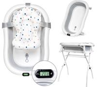 Moovkee. Baignoire pour bébé avec cadre 80 cm - baignoire pour bébé composée d'un thermomètre et d'un oreiller - baignoire pour bébé avec support pour votre bébé - nouveau-né