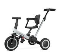 Moovkee Tricycle Bébé Évolutif 6 en 1 - Draisienne Evolutive à partir de 1 an - Velo Enfant Gris avec Barre de poussée - Vélo d'apprentissage de sécurité pour Votre Enfant
