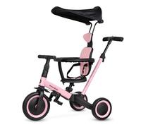 Moovkee Tricycle Bébé Évolutif 6 en 1 - Velo - Toit Pare-Soleil Rose | Draisienne Evolutive à partir de 1, Enfant Rose avec Barre de poussée e Toit Pare-Soleil