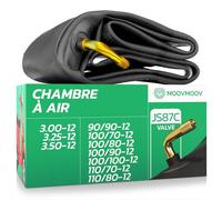 MoovMoov Chambre à Air 12 Pouces pour Pneus 90/90-12, 100/70-12, 100/80-12, 100/90-12, 100/100-12, 110/70-12, 110/80-12, 3.00-12, 3.25-12 et 3.50-12 - Scooter et Mini Moto - Valve coudée