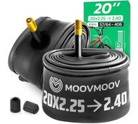 MOOVMOOV Chambre à Air 20 Pouces - pour Pneus 20x2.25, 20x2.30, 20x2.35, 20x2.40 avec ETRTO de 54-406 à 64-406 - Valve Schrader - Lot de 2 - Vélo et Plus