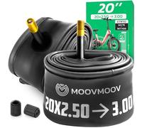 MOOVMOOV Chambre à Air 20 Pouces - pour Pneus 20x2.50, 20x2.60, 20x2.80 et 20x3.0 avec ETRTO de 60-406 à 76-406 - Valve Schrader - Lot de 2 - pour Roues Larges de vélo, BMX et Plus