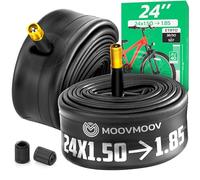 MOOVMOOV Chambre à Air 24 Pouces - pour Pneus Vélo 24x1.50, 24x1.60, 24x1.75, 24x1.80, 24x1.85 - ETRTO compatibles 40-507, 44-507, 47-507, 50-507 - Valve Schrader - Lot de 2