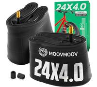 MOOVMOOV Chambre à air 24x4.0 - Lot de 2 - Fat Bike, Vélo VTT Gros Pneus - ETRTO 98-507/100-507/102-507 - Roue Large 24 Pouces