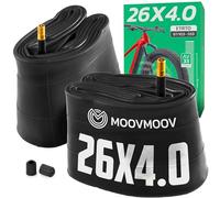 MOOVMOOV Chambre à air 26x4 Pouces - Lot de 2 - pour Fat Bike, Vélo VTT Gros Pneus - Tailles 26x4.0 (98-559, 100-559 et 102-559) - Roue Large