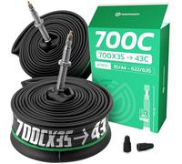 MOOVMOOV Chambre à Air 700 - pour Pneus 700x35C, 700x36C, 700x37C, 700x38C, 700x40C, 700x42C et 700x43C - ETRTO de 35-622 à 44-622 - Valve Presta 40 mm - Lot de 2 - Vélo de Route et Gravel