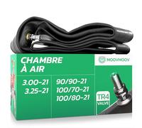 MoovMoov Chambre à Air Moto 21 Pouces pour Pneus 90/90-21, 100/70-21, 100/80-21 et 3.00-21 - Roue Avant - Trail, Adventure, Enduro, Motocross, Dual Sport - Version Standard