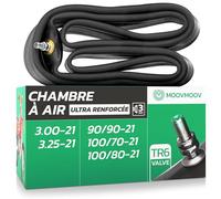 MoovMoov Chambre à Air Moto 21 Pouces Renforcée pour Pneus 90/90-21, 100/70-21, 100/80-21 et 3.00-21 - Roue Avant - Trail, Adventure, Enduro, Motocross, Dual Sport - Version Pro