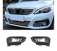 MOOWI Antibrouillard Feux Grille pour Peu&geot 308 GT Line 2016 2017 2018 2019 1 Pair2pcs Voiture Pare-Chocs antibrouillard Couvercle Lunette calandre avec Cadre chromé pièces Avant