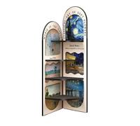 MOOWI Bibliothèque Armoire d'angle Vintage, canapé de Salon, décoration du Sol au Plafond, Armoire Triangulaire Multicouche d'angle Étagère à Livres(Petit)