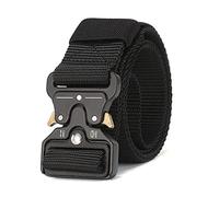 Mooybay Ceinture tactique en nylon avec boucle en plastique multifonctionnelle, ceinture en toile d'extérieur pour homme et accessoire durable.,Noir,125