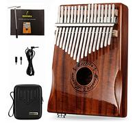 MOOZICA EQ Kalimba, Instrument kalimba électro-acoustique en bois de koa massif, piano à queue marimba avec instrument de musique intégré (K17K-EQ)