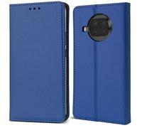 Moozy Case Flip Cover pour Xiaomi Mi 10T Lite 5G, Bleu foncé - Étui à rabat magnétique intelligent avec porte-carte et support