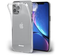 Moozy Coque 360 degrés pour iPhone 12 Pro Max - Coque intégrale avant et arrière fine transparente en gel de silicone TPU