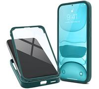 Moozy Coque 360 pour Xiaomi 12T et 12T Pro - Transparente avec Bordure Verte, Protection Intégrale Avant et Arrière, Etui Housse Case avec Verre Trempé Intégré