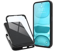Moozy Coque 360 pour Xiaomi Redmi Note 11 Pro 5G/4G - Coque transparente à bord noir, protection intégrale double face, coque avec protecteur d'écran intégré