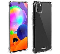 Moozy Coque Silicone Transparente pour Samsung A31 - Anti Choc Crystal Clear Case Cover Étui de Flexible Souple TPU