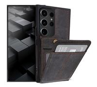 Moozy ElitePocket Coque pour Samsung s22 Ultra, Étui de Protection Téléphone avec Porte-Cartes, Coque avec Porte Fente Carte pour s22 Ultra, Gris foncé