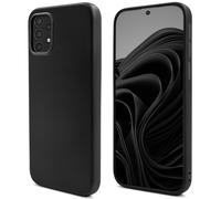 Moozy Lifestyle. Conçu pour Samsung A52, Samsung A52 5G, noir - Coque légère en silicone liquide avec finition mate et doublure en microfibre douce, coque en silicone de qualité supérieure