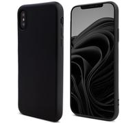 Moozy Lifestyle. Coque conçue pour iPhone X et iPhone XS, noire - Coque en silicone liquide avec finition mate et doublure en microfibre douce.